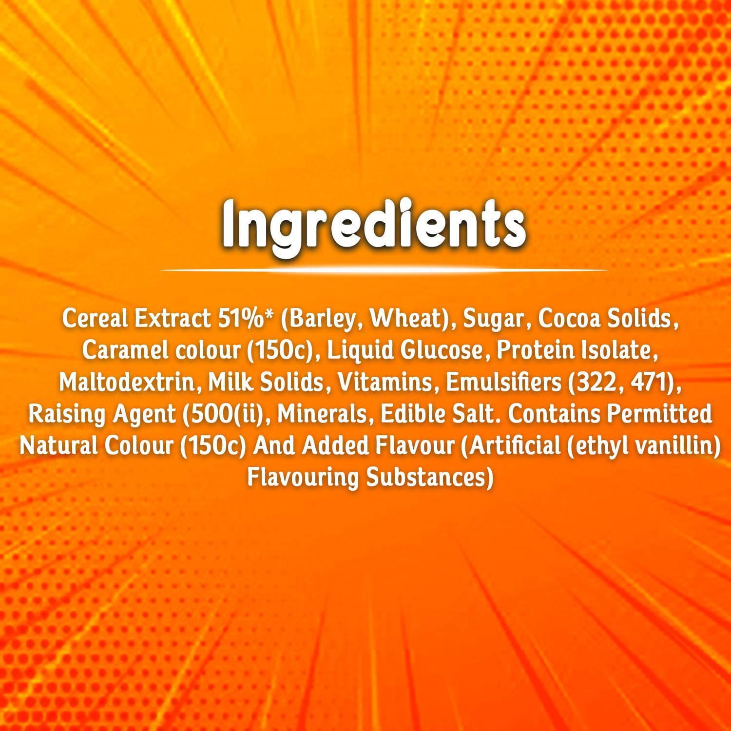Close-up of a packaged food ingredients label